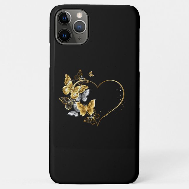 Heart with Golden Butterflies Case-Mate iPhone Case (Back)