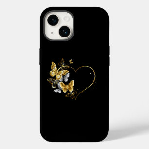 Heart with Golden Butterflies Case-Mate iPhone 14 Case