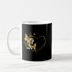 Heart with Golden Butterflies Coffee Mug
