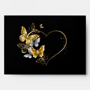 Heart with Golden Butterflies Envelope