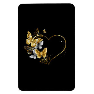 Heart with Golden Butterflies Magnet