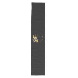Heart with Golden Butterflies Medium Table Runner