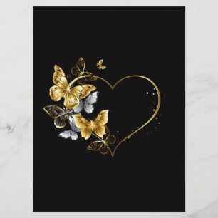 Heart with Golden Butterflies Menu