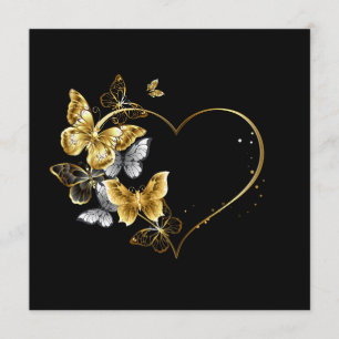 Heart with Golden Butterflies Menu