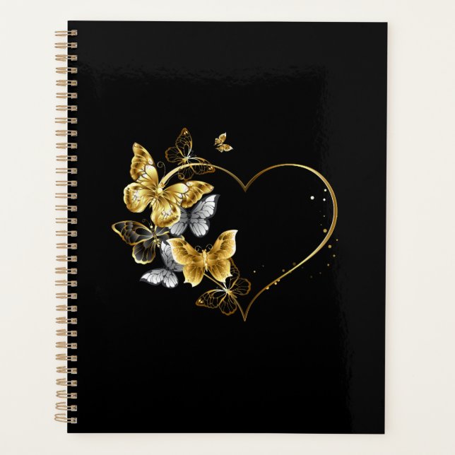 Heart with Golden Butterflies Planner (Front)