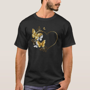 Heart with Golden Butterflies T-Shirt