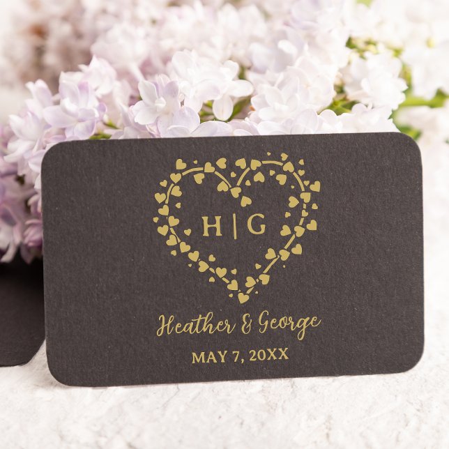 Heart with Hearts Wedding Monogram Design Rubber Stamp (Creator Uploaded)