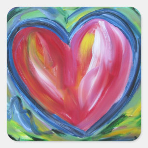 Heart with Hope Painting Stickers Art Labels