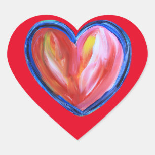 Heart with Hope Painting Stickers Art Labels
