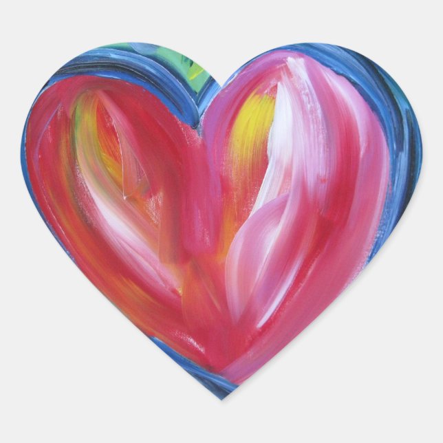 Heart with Hope Painting Stickers Art Labels (Front)