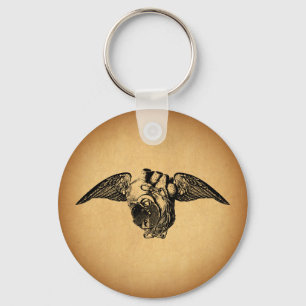 Heart with Locks and Wings Key Ring