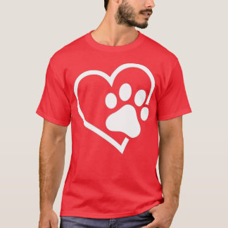 Heart with Paw For Cat or Dog Lovers  T-Shirt