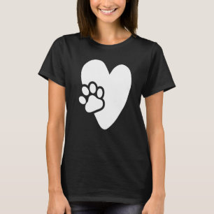 Heart with Paw Pet Design for Puppies Dogs Lovers  T-Shirt