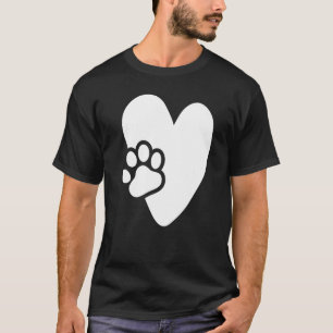 Heart with Paw Pet Design for Puppies Dogs Lovers  T-Shirt