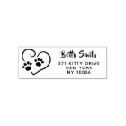Heart with Paw Prints Custom Return Address
