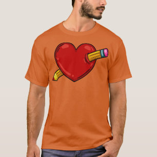 Heart With Pencil Love To Draw Drawing Artist T-Shirt