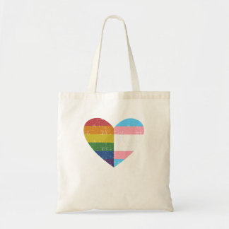 Heart With Rainbow And Transgender Flag For Pride Tote Bag