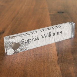Heart with Wings Nameplate