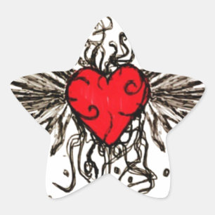 Heart with Wingz Star Sticker