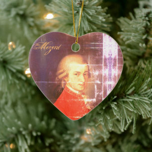 ♥ Heart Wolfgang Amadeus Mozart Herz ♥ Ceramic Tree Decoration
