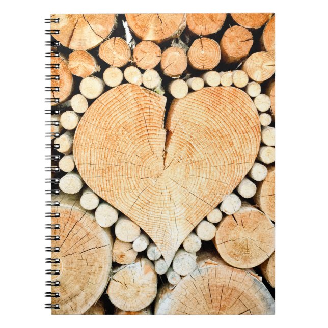 Heart wood logs bole firewood notebook (Front)