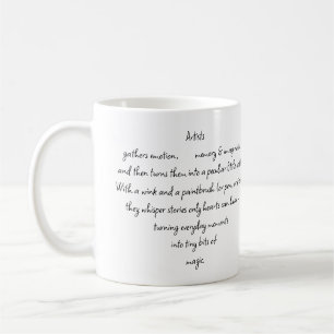 Heart Words Explaining and Artist Whimsical Art Coffee Mug