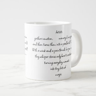 Heart Words Explaining and Artist Whimsical Art Large Coffee Mug