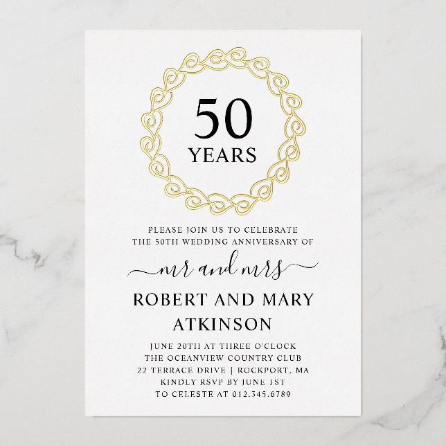 Heart Wreath 50th Wedding Anniversary Party (Front)