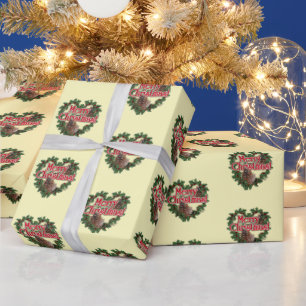 Heart Wreath Christmas Wrapping Paper