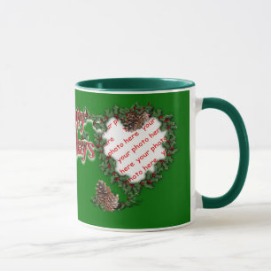 Heart Wreath on green Mug