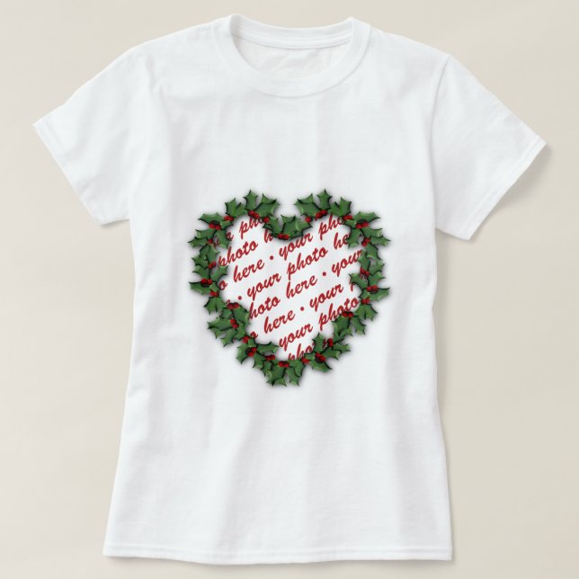 Heart Wreath Photo Frame T-Shirt (Design Front)