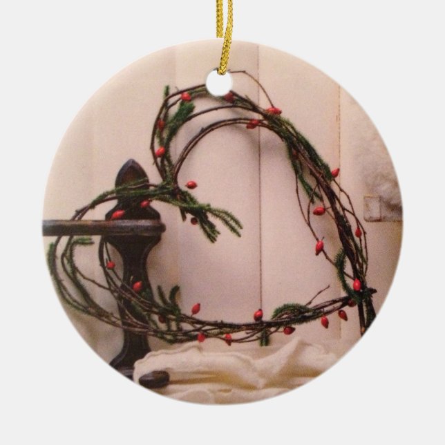 HEART WREATH TREE ORNAMENT (Front)