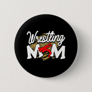 Heart Wrestling Mum Mama Martial Art Leopard 6 Cm Round Badge