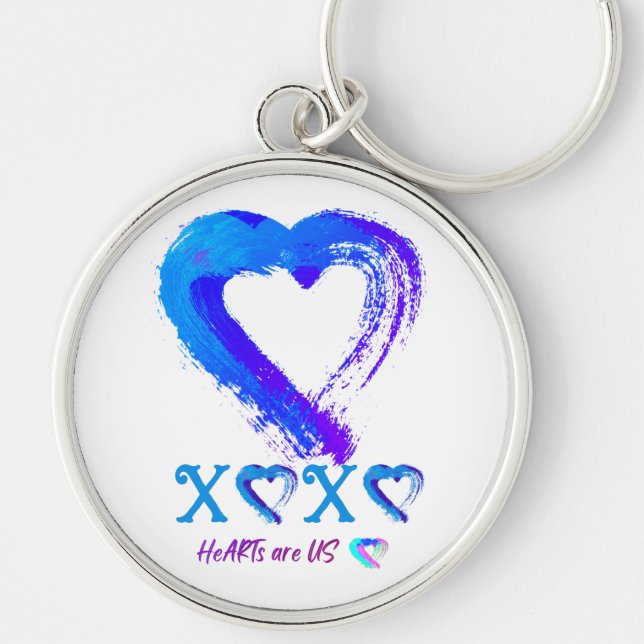 Heart XOXO Metal Key Chain (Front)