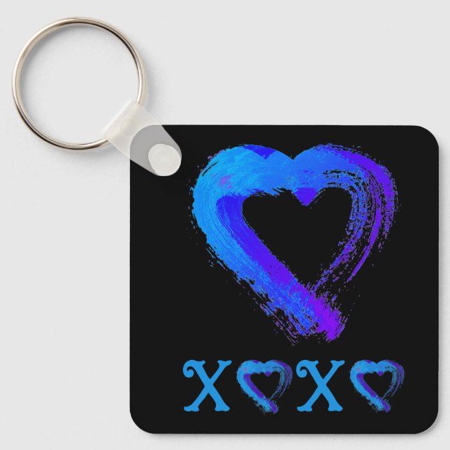Heart XOXO Metal Key Chain (Front)