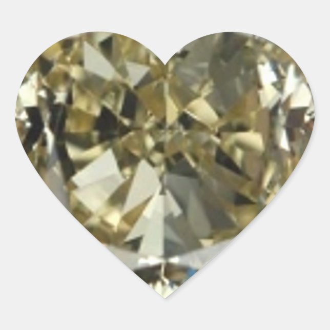 Heart Yellow Diamond Print Sticker (Front)
