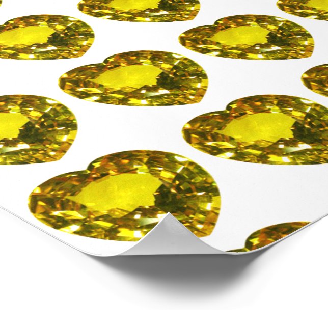 Heart Yellow Gemstone Poster (Corner)