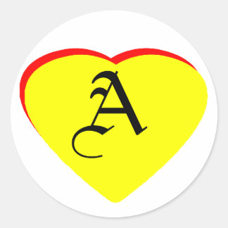 Heart Yellow Red A Wedding Invitation The MUSEUM Z Classic Round Sticker