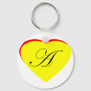 Heart Yellow Red A Wedding Invitation The MUSEUM Z Key Ring