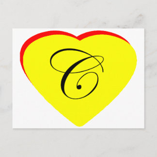 Heart Yellow Red C Wedding Invitation The MUSEUM Z Postcard