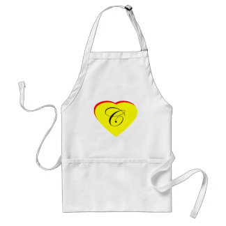 Heart Yellow Red C Wedding Invitation The MUSEUM Z Standard Apron