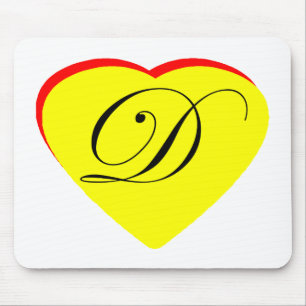 Heart Yellow Red D Wedding Invitation The MUSEUM Z Mouse Mat