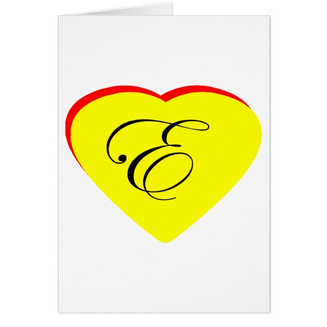 Heart Yellow Red E Wedding Invitation The MUSEUM Z (Front)