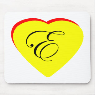 Heart Yellow Red E Wedding Invitation The MUSEUM Z Mouse Mat