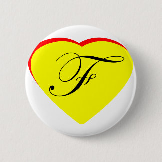 Heart Yellow Red F Wedding Invitation The MUSEUM Z 6 Cm Round Badge