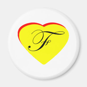 Heart Yellow Red F Wedding Invitation The MUSEUM Z Magnet