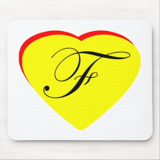 Heart Yellow Red F Wedding Invitation The MUSEUM Z Mouse Mat