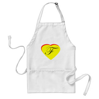 Heart Yellow Red F Wedding Invitation The MUSEUM Z Standard Apron