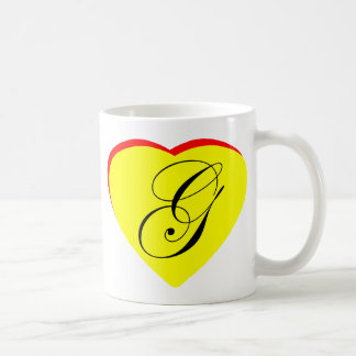 Heart Yellow Red G Wedding Invitation The MUSEUM Z Coffee Mug