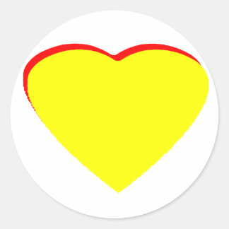 Heart Yellow Red Wedding Invitation The MUSEUM Zaz Classic Round Sticker
